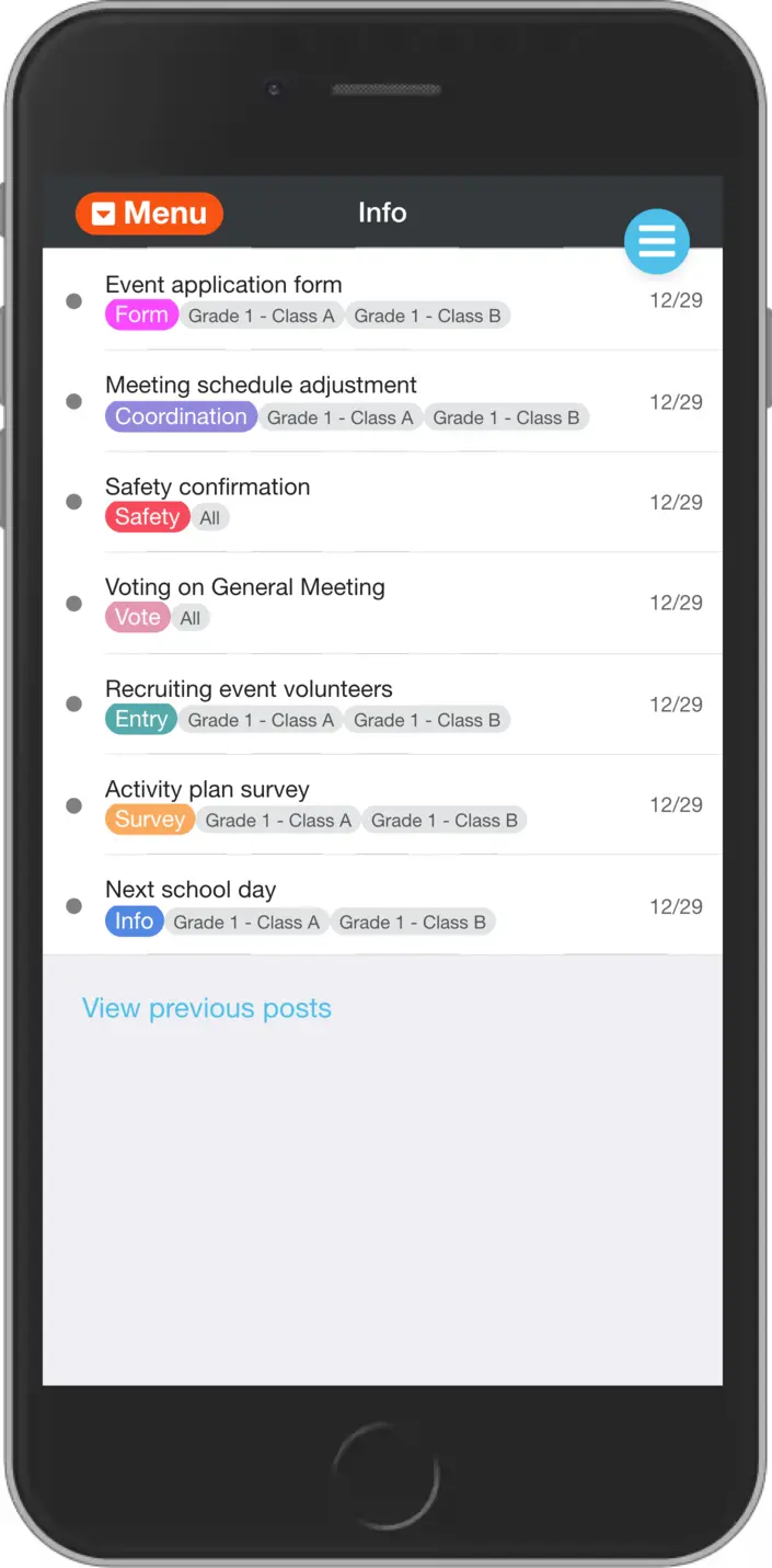 Scheduled posts view
