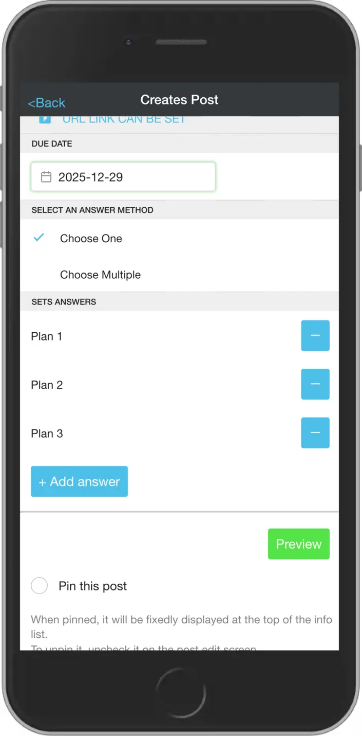Survey create screen 2